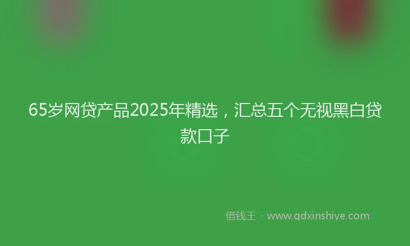 65岁网贷产品2025年精选，汇总五个无视黑白贷款口子