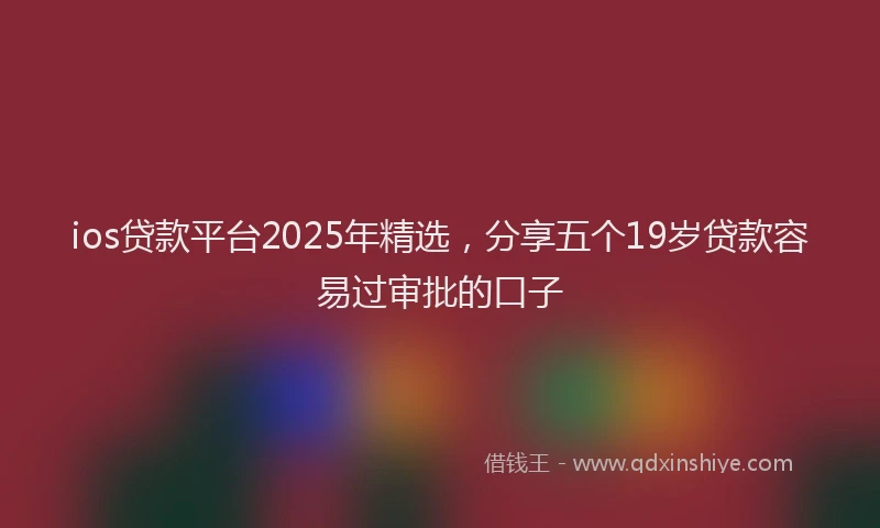 ios贷款平台2025年精选，分享五个19岁贷款容易过审批的口子