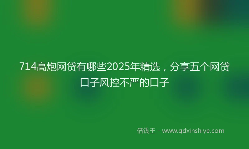 714高炮网贷有哪些2025年精选，分享五个网贷口子风控不严的口子