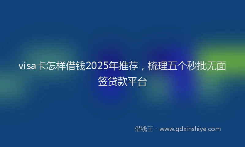 visa卡怎样借钱2025年推荐，梳理五个秒批无面签贷款平台