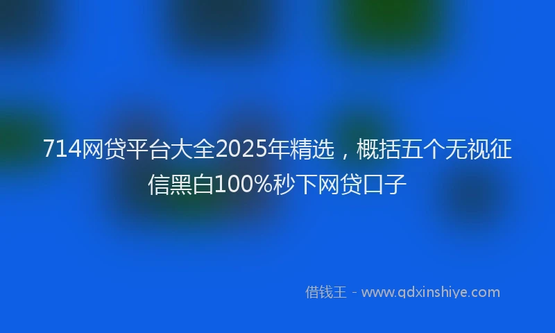 714网贷平台大全2025年精选，概括五个无视征信黑白100%秒下网贷口子