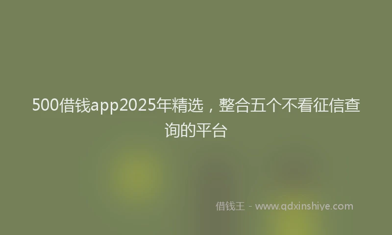 500借钱app2025年精选，整合五个不看征信查询的平台