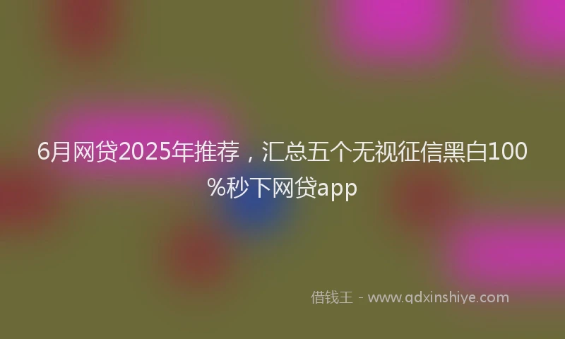 6月网贷2025年推荐，汇总五个无视征信黑白100%秒下网贷app