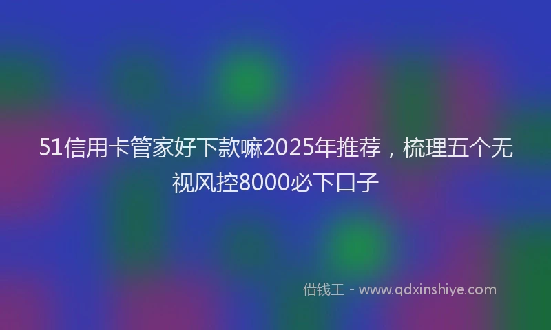 51信用卡管家好下款嘛2025年推荐，梳理五个无视风控8000必下口子