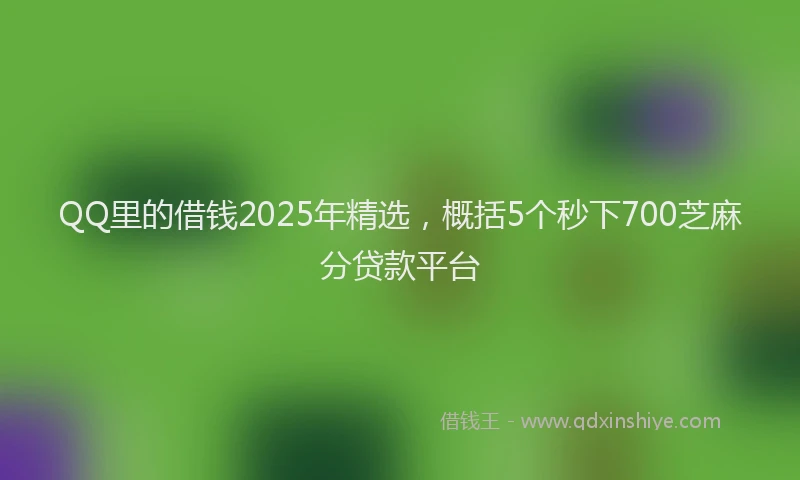 QQ里的借钱2025年精选，概括5个秒下700芝麻分贷款平台