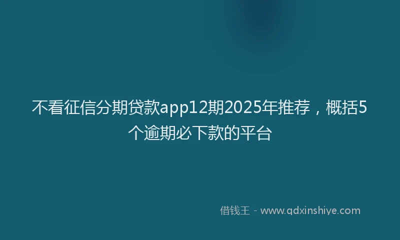 不看征信分期贷款app12期2025年推荐，概括5个逾期必下款的平台