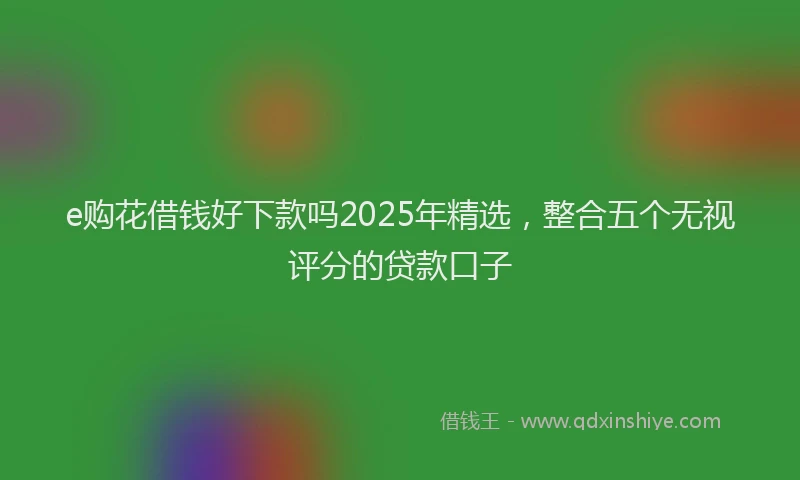 e购花借钱好下款吗2025年精选，整合五个无视评分的贷款口子