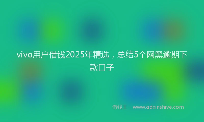 vivo用户借钱2025年精选，总结5个网黑逾期下款口子