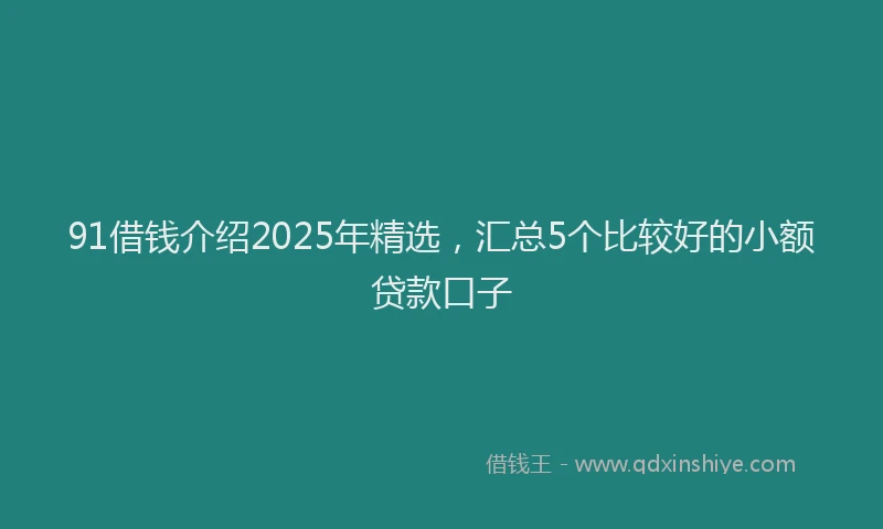 91借钱介绍2025年精选，汇总5个比较好的小额贷款口子