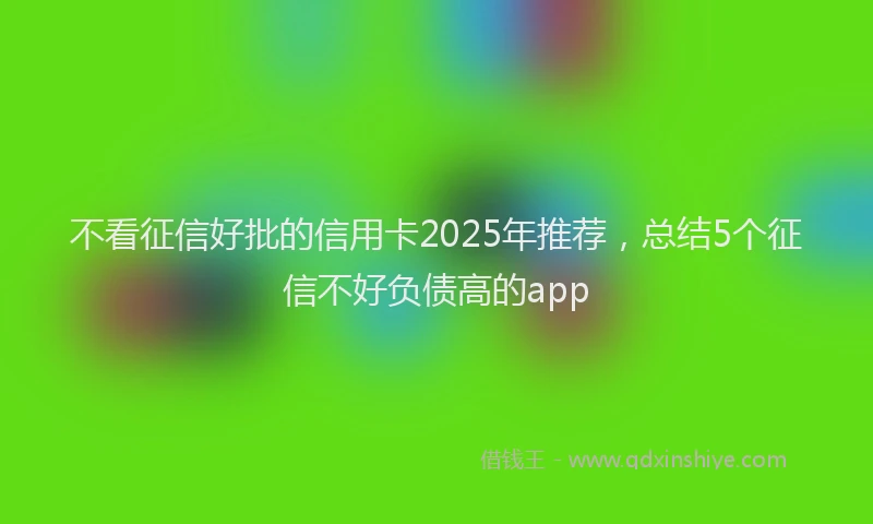 不看征信好批的信用卡2025年推荐，总结5个征信不好负债高的app