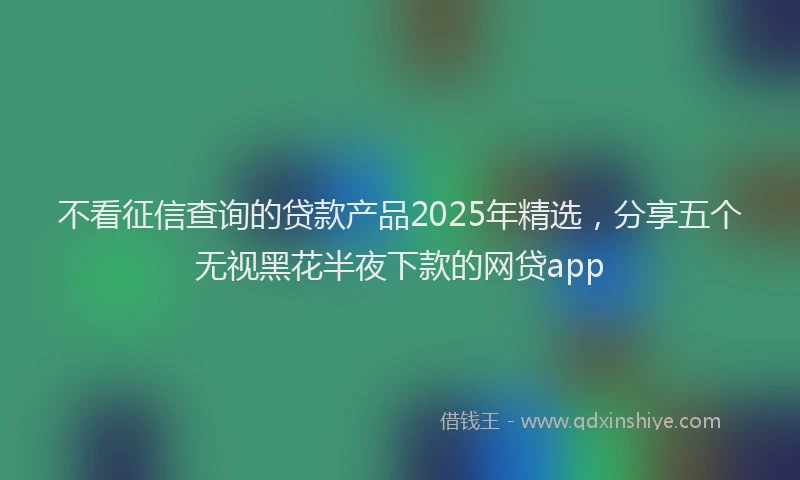 不看征信查询的贷款产品2025年精选，分享五个无视黑花半夜下款的网贷app
