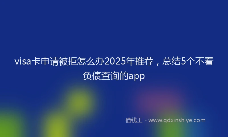 visa卡申请被拒怎么办2025年推荐，总结5个不看负债查询的app