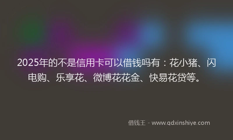 2025年的不是信用卡可以借钱吗有：花小猪、闪电购、乐享花、微博花花金、快易花贷等。