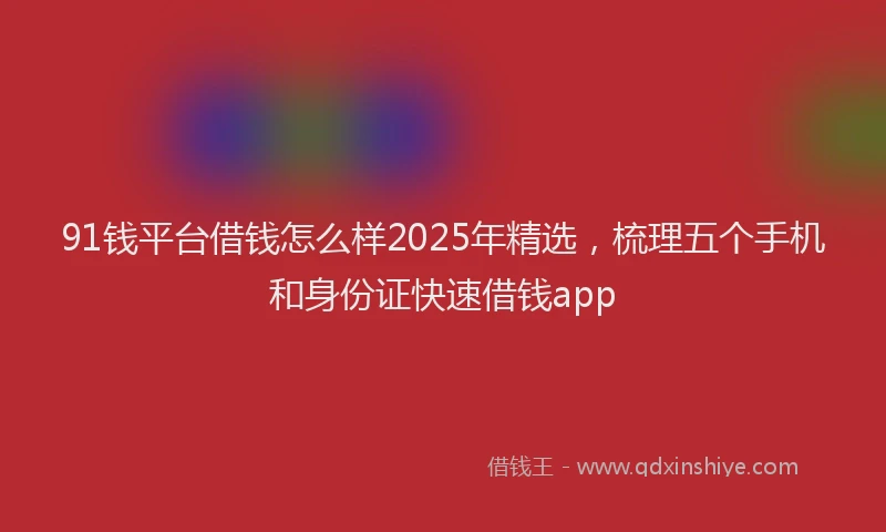 91钱平台借钱怎么样2025年精选，梳理五个手机和身份证快速借钱app