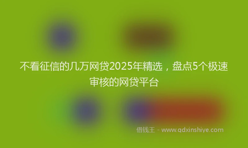 不看征信的几万网贷2025年精选，盘点5个极速审核的网贷平台