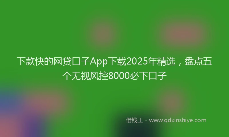 下款快的网贷口子App下载2025年精选，盘点五个无视风控8000必下口子