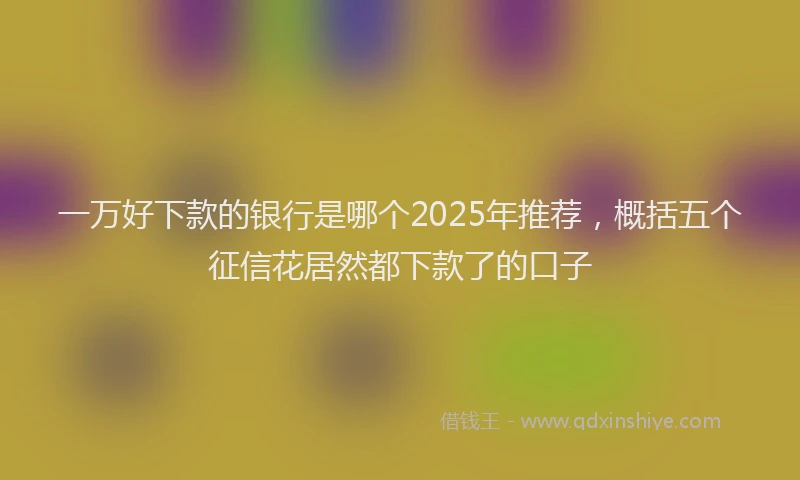 一万好下款的银行是哪个2025年推荐，概括五个征信花居然都下款了的口子