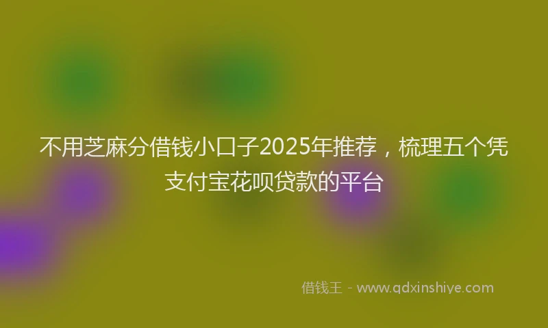 不用芝麻分借钱小口子2025年推荐，梳理五个凭支付宝花呗贷款的平台