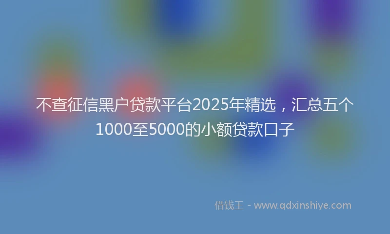 不查征信黑户贷款平台2025年精选，汇总五个1000至5000的小额贷款口子