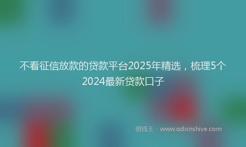 不看征信放款的贷款平台2025年精选，梳理5个2024最新贷款口子