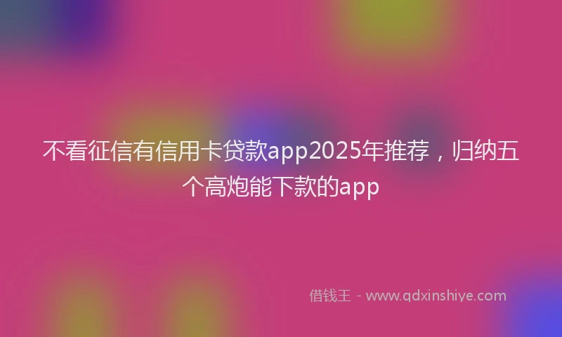 不看征信有信用卡贷款app2025年推荐，归纳五个高炮能下款的app