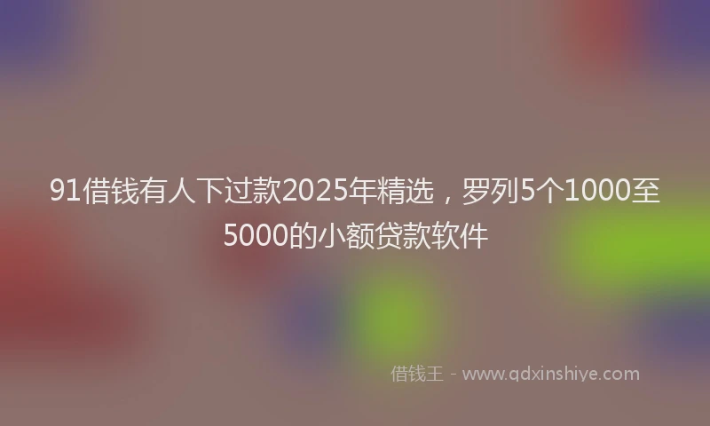 91借钱有人下过款2025年精选，罗列5个1000至5000的小额贷款软件