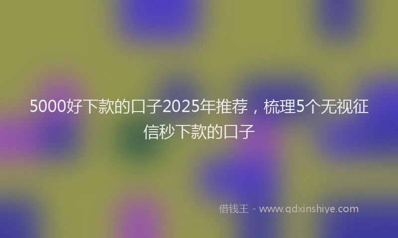 5000好下款的口子2025年推荐，梳理5个无视征信秒下款的口子