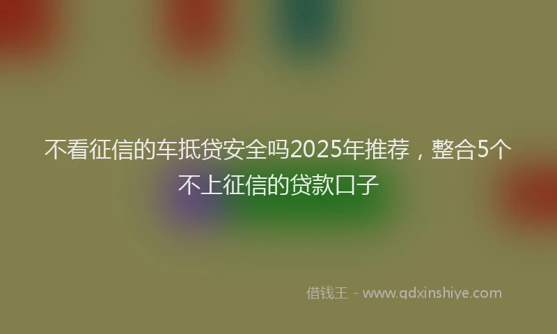 不看征信的车抵贷安全吗2025年推荐，整合5个不上征信的贷款口子