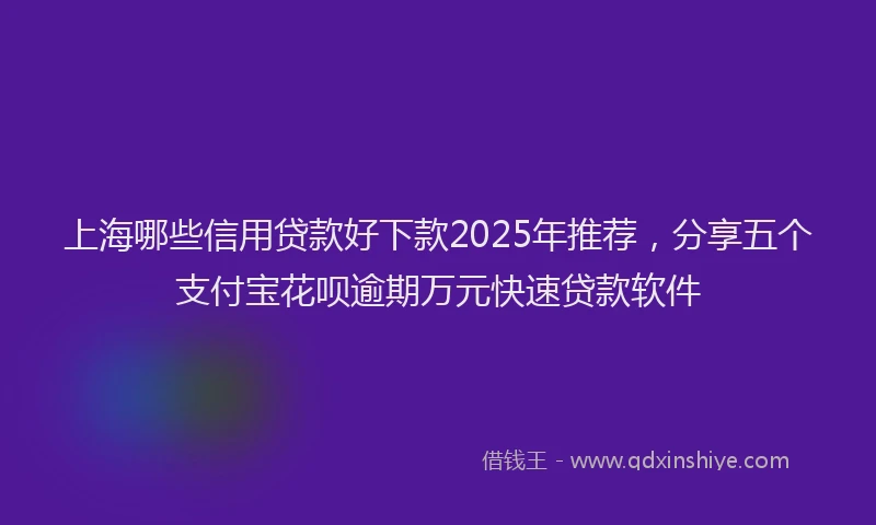 上海哪些信用贷款好下款2025年推荐，分享五个支付宝花呗逾期万元快速贷款软件