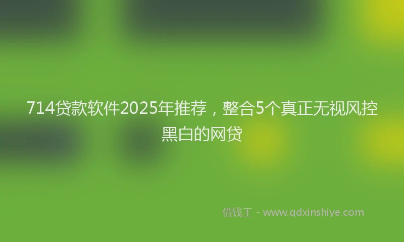 714贷款软件2025年推荐，整合5个真正无视风控黑白的网贷