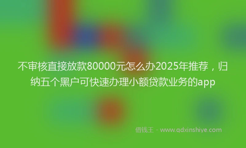 不审核直接放款80000元怎么办2025年推荐，归纳五个黑户可快速办理小额贷款业务的app