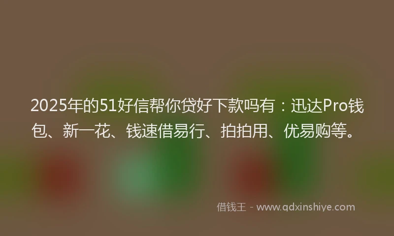 2025年的51好信帮你贷好下款吗有：迅达Pro钱包、新一花、钱速借易行、拍拍用、优易购等。