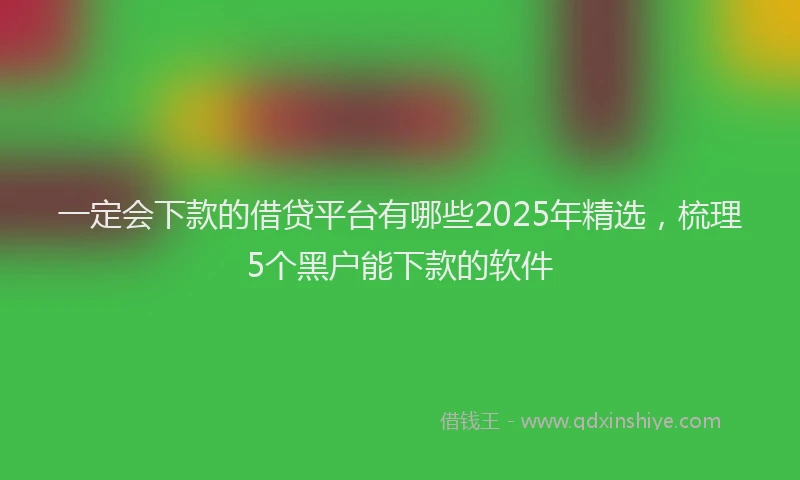一定会下款的借贷平台有哪些2025年精选，梳理5个黑户能下款的软件