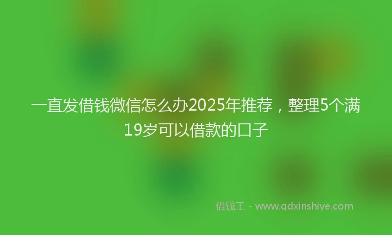 一直发借钱微信怎么办2025年推荐，整理5个满19岁可以借款的口子