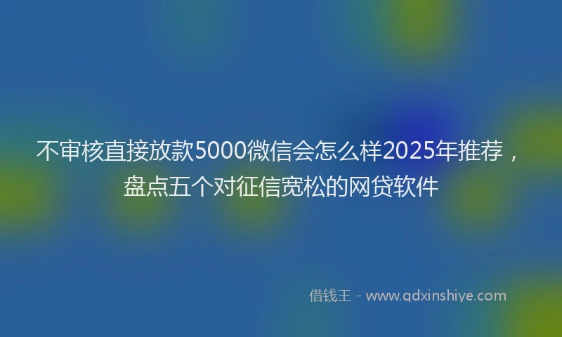 不审核直接放款5000微信会怎么样2025年推荐，盘点五个对征信宽松的网贷软件
