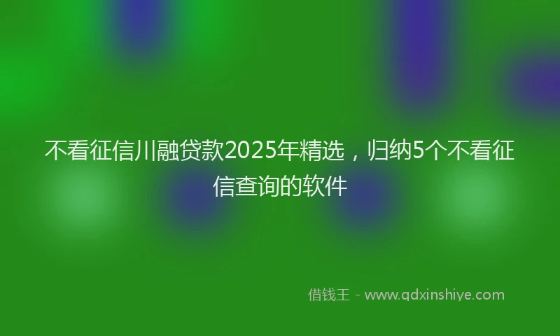 不看征信川融贷款2025年精选，归纳5个不看征信查询的软件