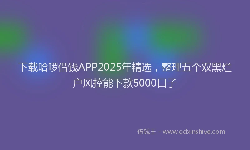下载哈啰借钱APP2025年精选，整理五个双黑烂户风控能下款5000口子