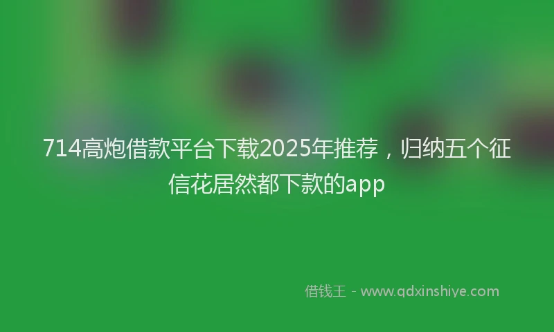 714高炮借款平台下载2025年推荐，归纳五个征信花居然都下款的app