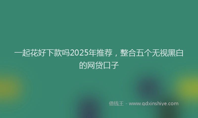 一起花好下款吗2025年推荐，整合五个无视黑白的网贷口子
