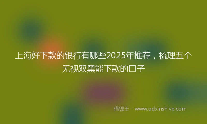 上海好下款的银行有哪些2025年推荐，梳理五个无视双黑能下款的口子