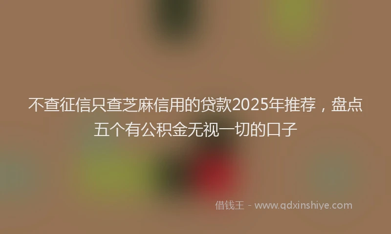 不查征信只查芝麻信用的贷款2025年推荐，盘点五个有公积金无视一切的口子