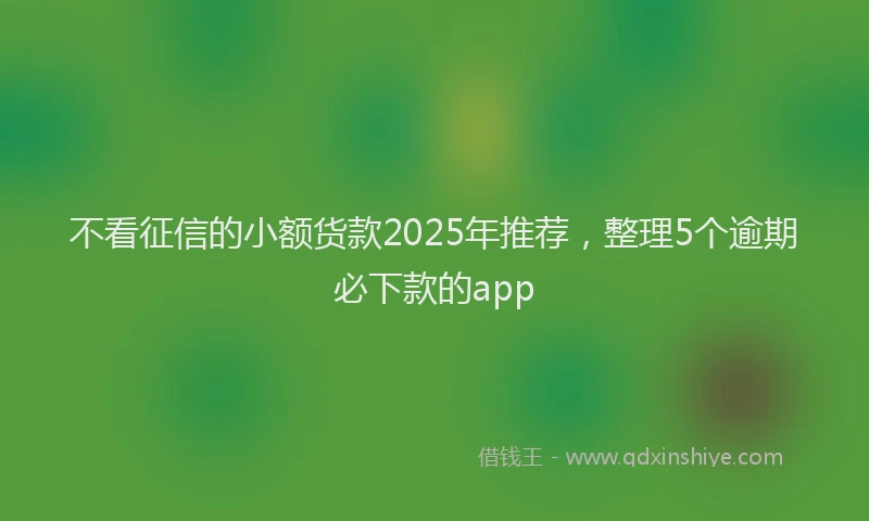 不看征信的小额货款2025年推荐，整理5个逾期必下款的app