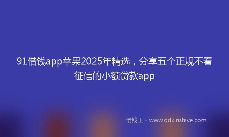 91借钱app苹果2025年精选，分享五个正规不看征信的小额贷款app