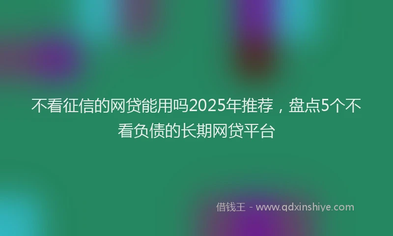 不看征信的网贷能用吗2025年推荐，盘点5个不看负债的长期网贷平台