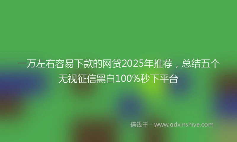 一万左右容易下款的网贷2025年推荐，总结五个无视征信黑白100%秒下平台