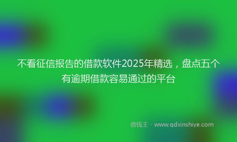 不看征信报告的借款软件2025年精选，盘点五个有逾期借款容易通过的平台
