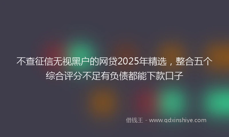 不查征信无视黑户的网贷2025年精选，整合五个综合评分不足有负债都能下款口子