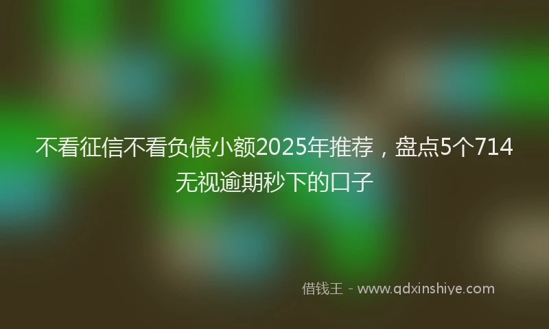 不看征信不看负债小额2025年推荐，盘点5个714无视逾期秒下的口子