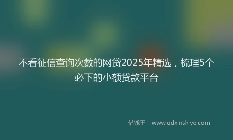 不看征信查询次数的网贷2025年精选，梳理5个必下的小额贷款平台