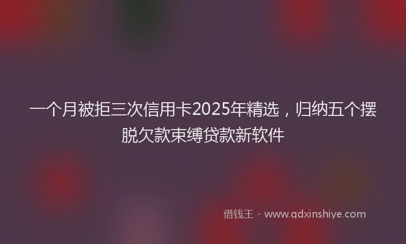 一个月被拒三次信用卡2025年精选，归纳五个摆脱欠款束缚贷款新软件